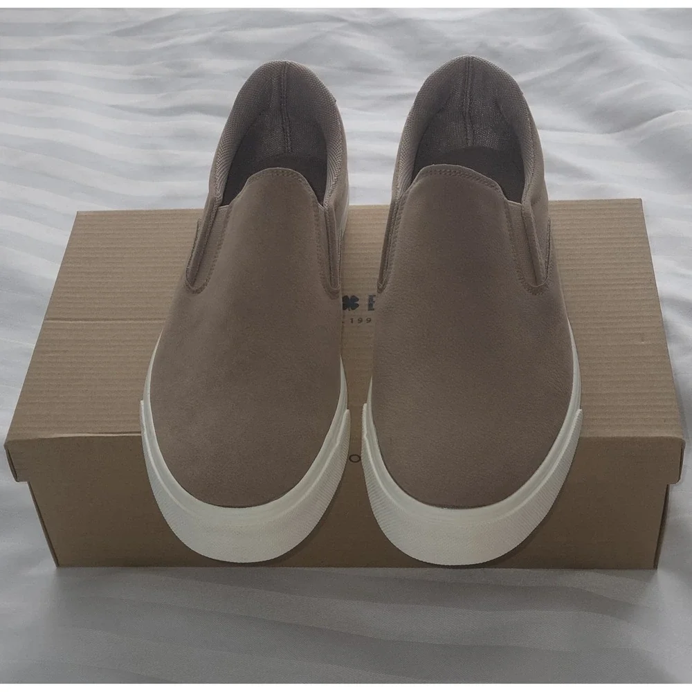 Lucky Brand Mens Slip‎ On Sneakers Tan Textured Casual Skate Shoes size 8